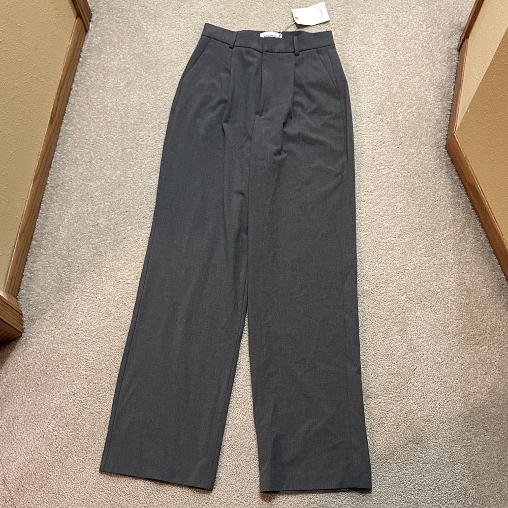 Pull&Bear Charcoal Grey Dress Pants for Women